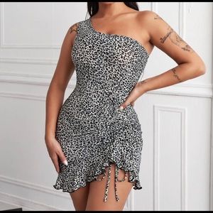 Cheetah print body con dress
